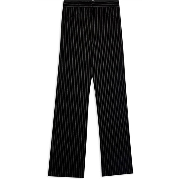 Topshop Pinstripe Straight Leg Bengaline Pants - Picture 4 of 4